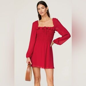 Reformation morris sz 4 Long Sleeve Red Dress